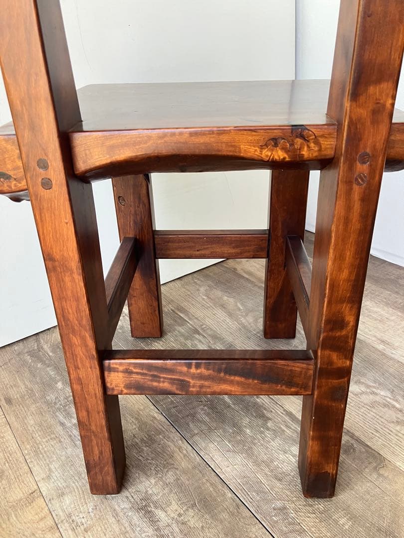 深谷木工　無垢材　チェア　椅子　スツール　飾り台　民芸　昭和56年