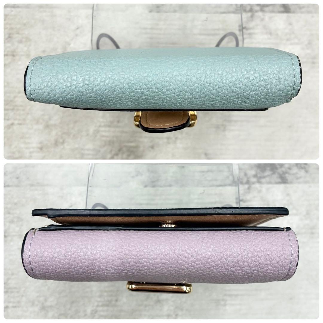 現行 未使用級 コーチ 折り財布 コンパクトウォレット バイカラー ミニ財布