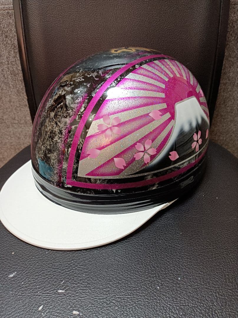 カスタムコルク半　Candyピンク　七色ラメ　蝶塗装　文字変更無料