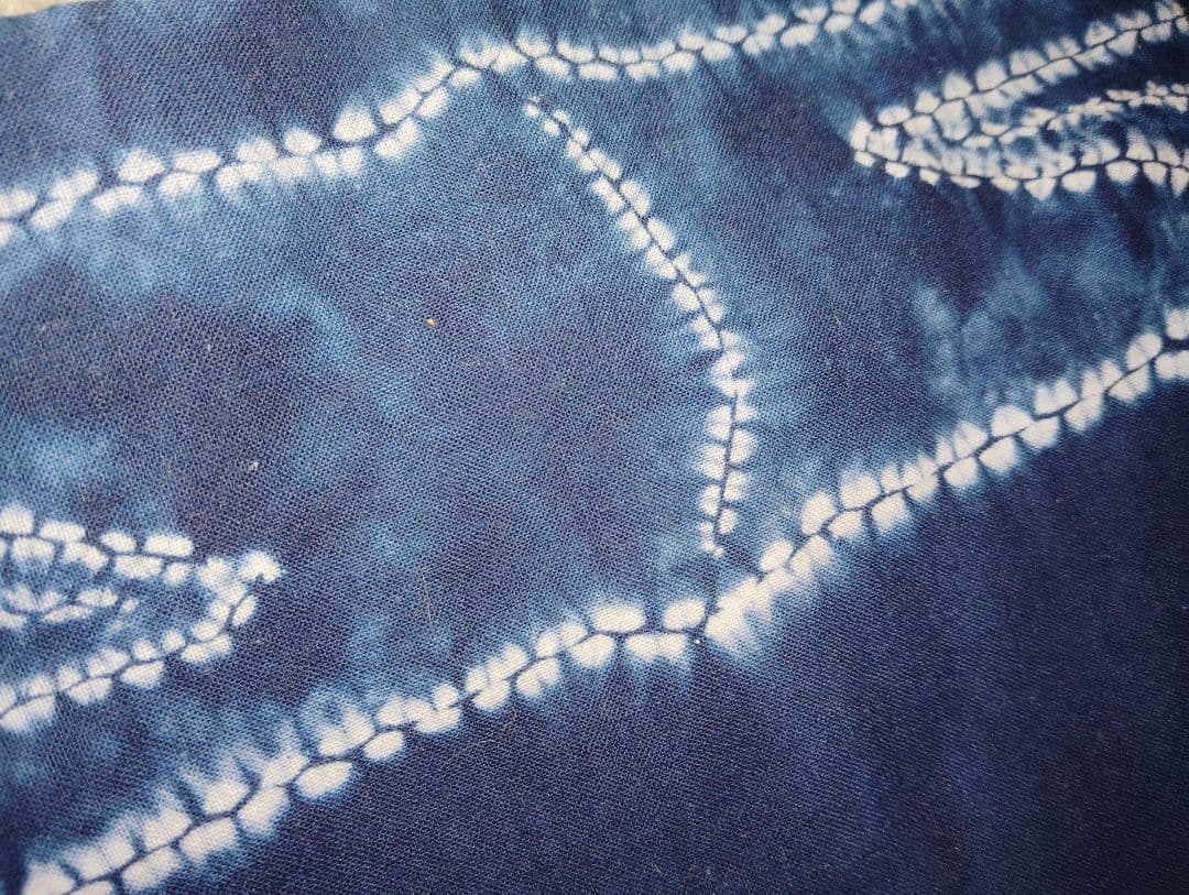 紺色と青のストライプ着物