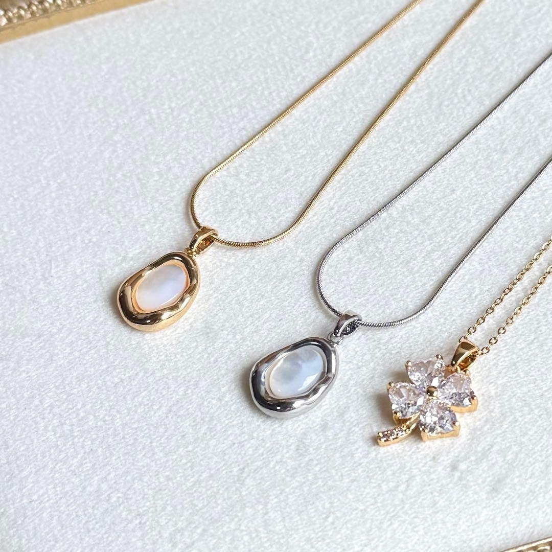 【専用】2点 ぷっくり♡うるうるオーバルシェルトップネックレス