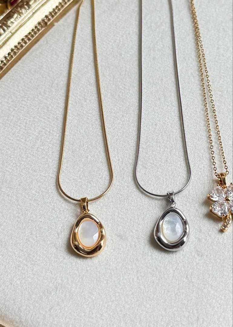 【専用】2点 ぷっくり♡うるうるオーバルシェルトップネックレス