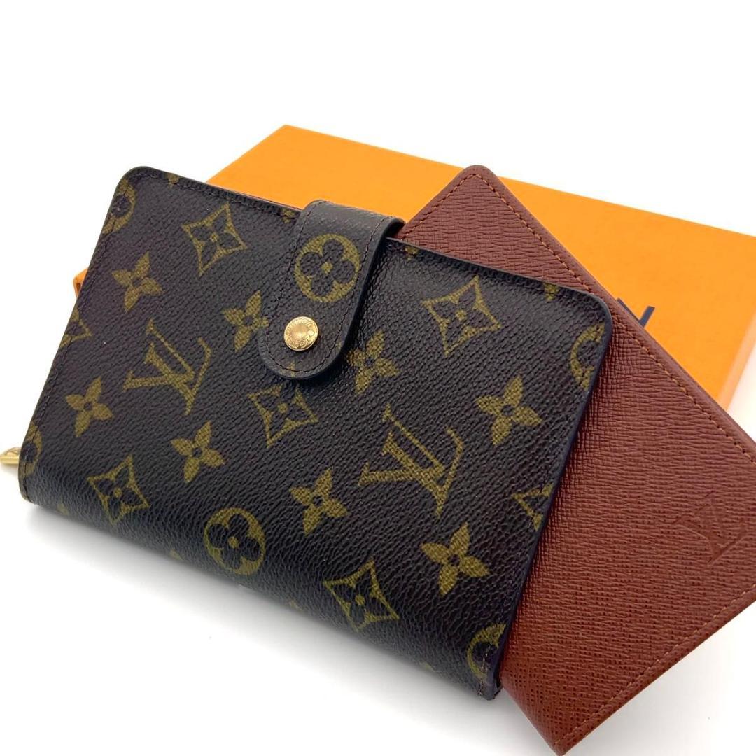 ルイヴィトン モノグラム 二つ折り財布 ポルトパピエジップ パスケース付