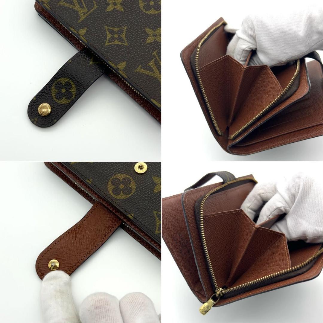 ルイヴィトン モノグラム 二つ折り財布 ポルトパピエジップ パスケース付