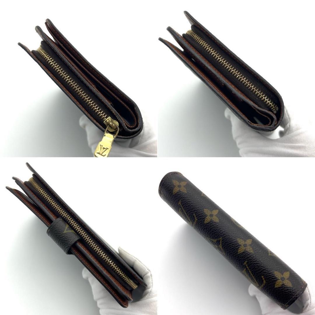 ルイヴィトン モノグラム 二つ折り財布 ポルトパピエジップ パスケース付