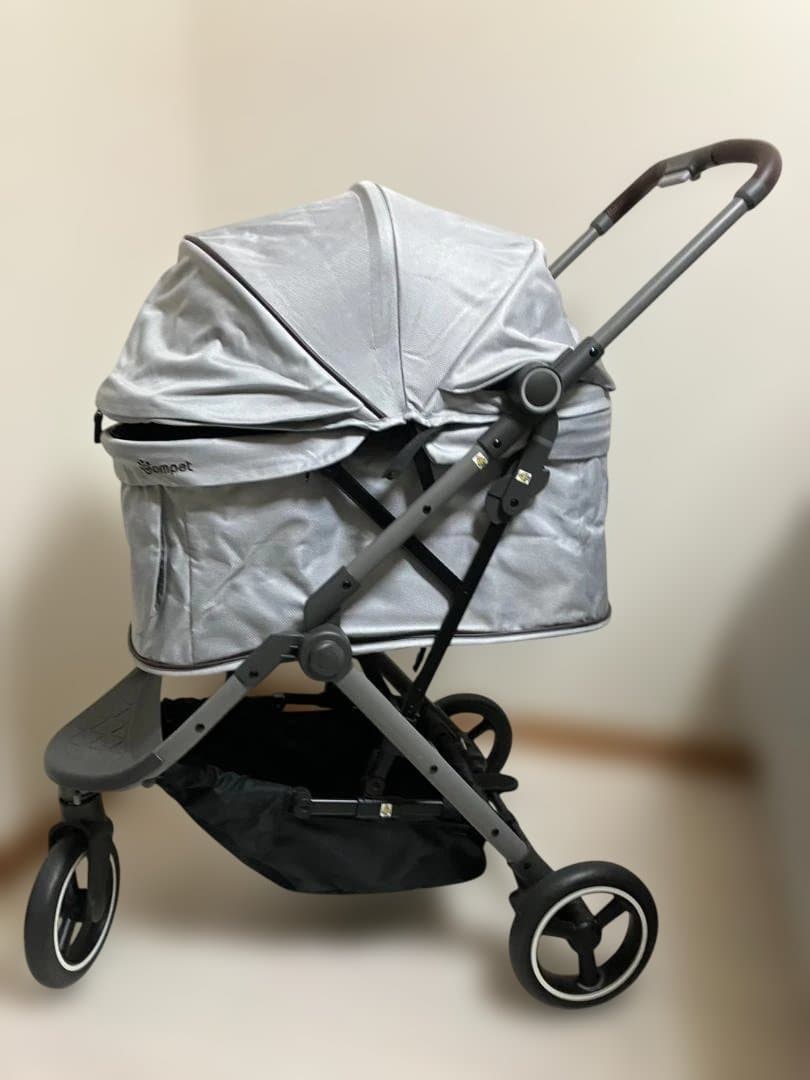 コムペット ルルテイル ラバーロックグレー 3輪ペットカート 中型犬・小型犬