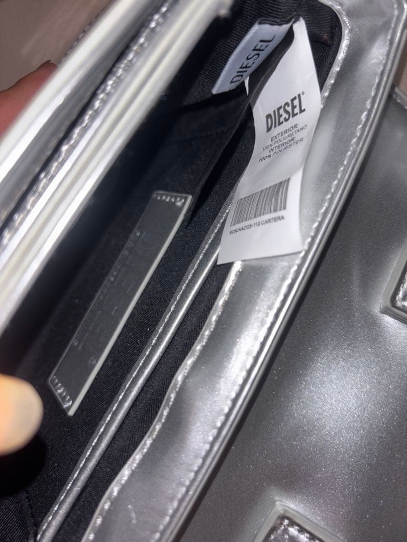 1225 DIESEL シルバーショルダーバッグ