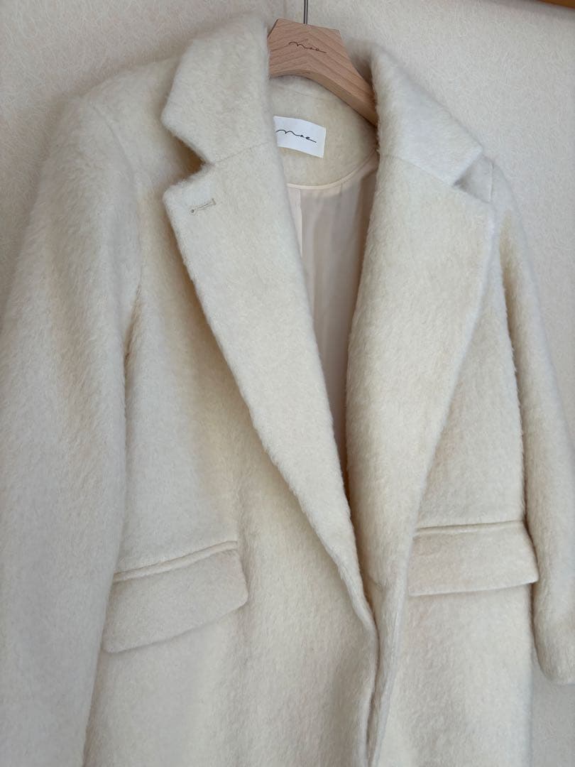 新品 nae. Wool Alpaca Shaggy Coat_Ivory