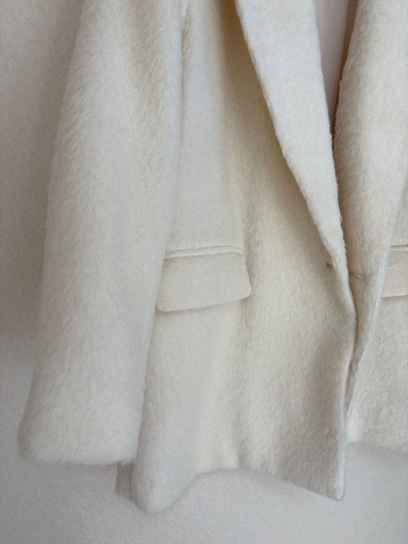 新品 nae. Wool Alpaca Shaggy Coat_Ivory