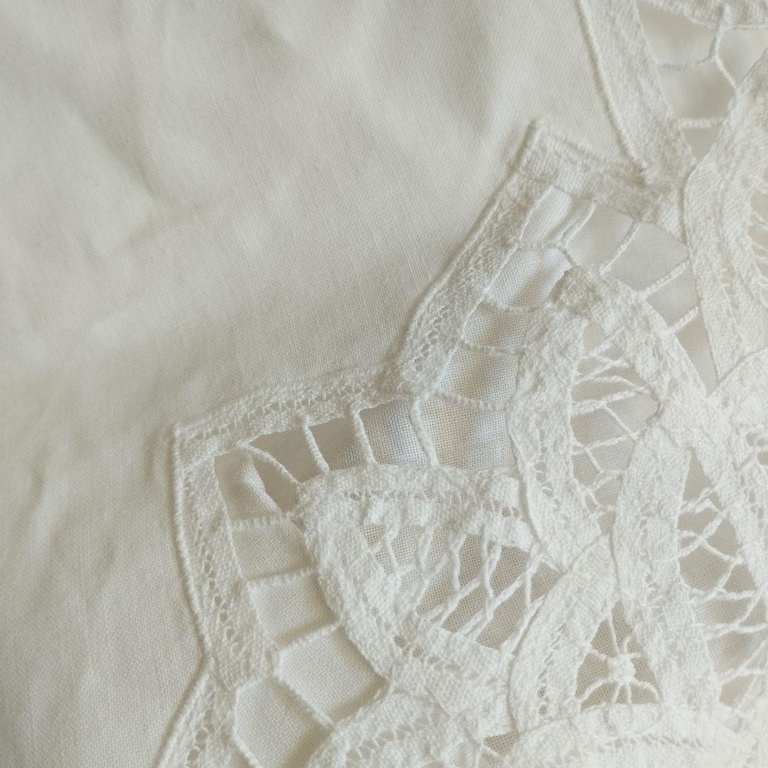 イギリスVintage　バテンレース　タブカーテン　コットン　２枚セット　バラ可