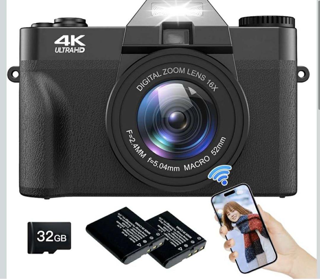 4Kデジタルカメラ Wi-Fi機能 32GB