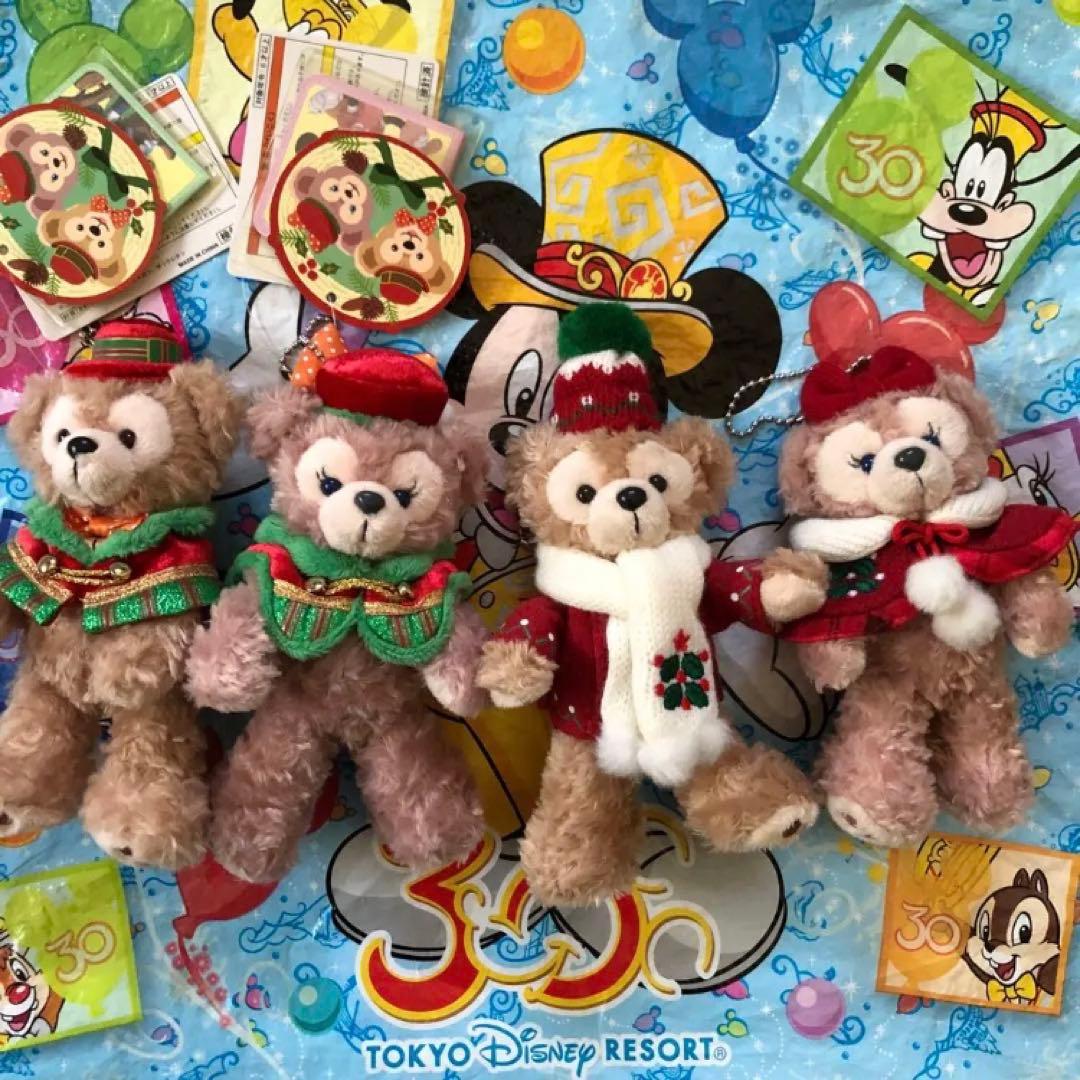 ディズニー　ダッフィー  シェリーメイ  クリスマス　ぬいぐるみバッジ　ぬいば