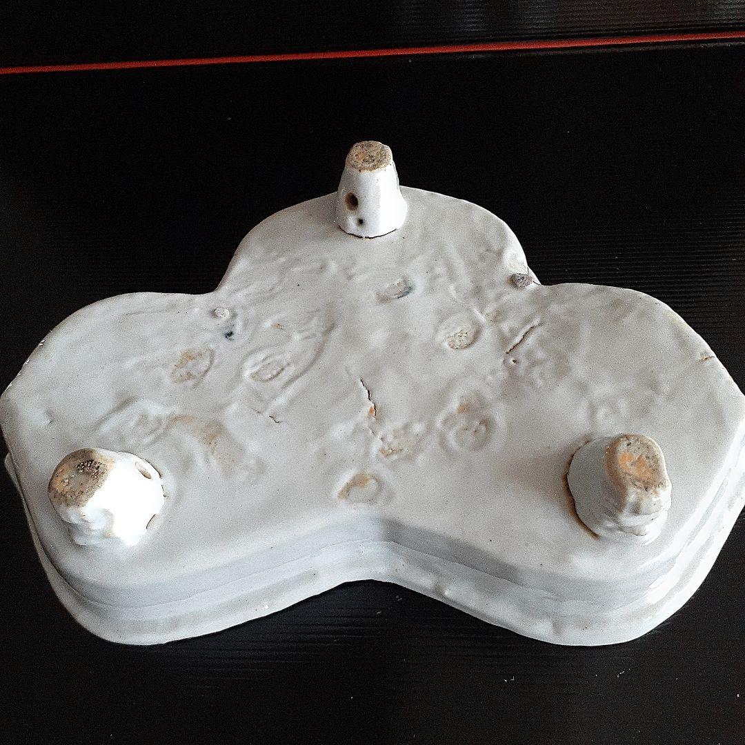 古染め付3本獣足付高台皿