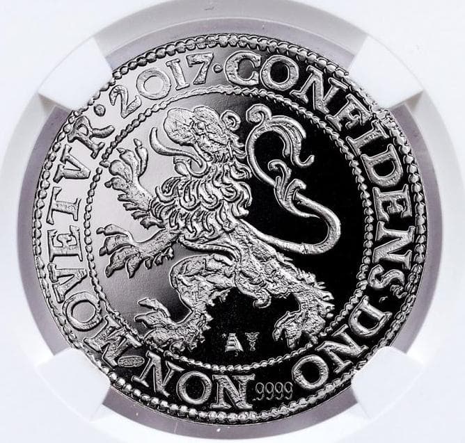 2017年 オランダ ライオンダラー 1オンス銀メダル PF70 特別ラベル