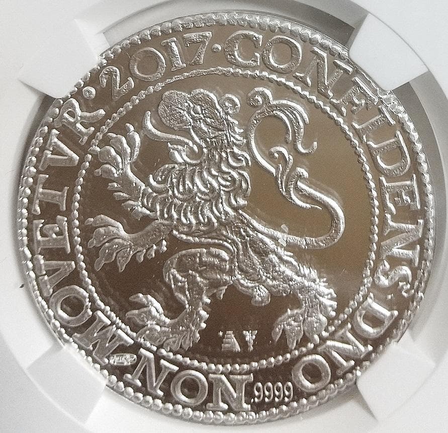 2017年 オランダ ライオンダラー 1オンス銀メダル PF70 特別ラベル