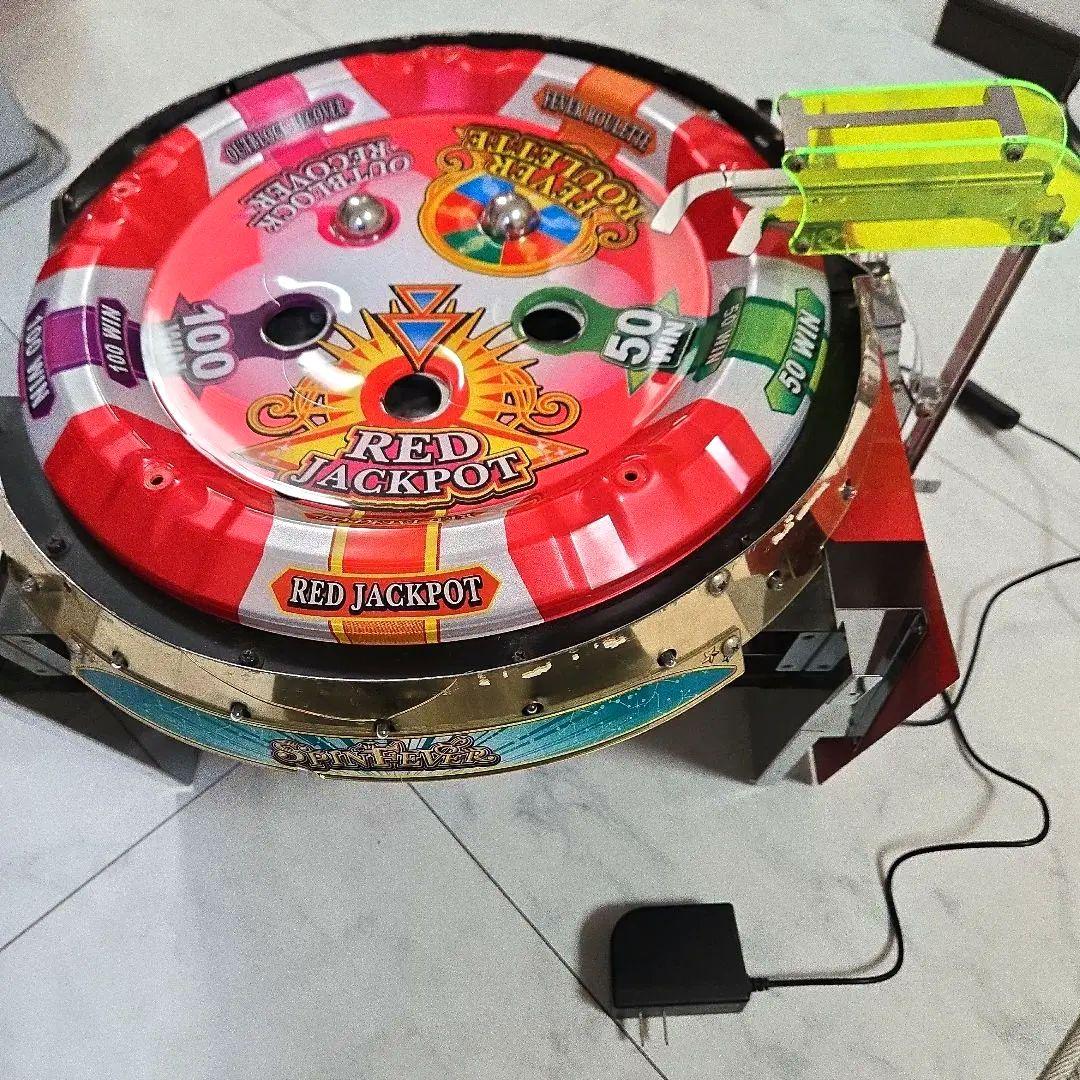 ☆スピンフィーバー☆抽選機☆動作確認済☆100V加工☆鉄球付☆メダルゲーム