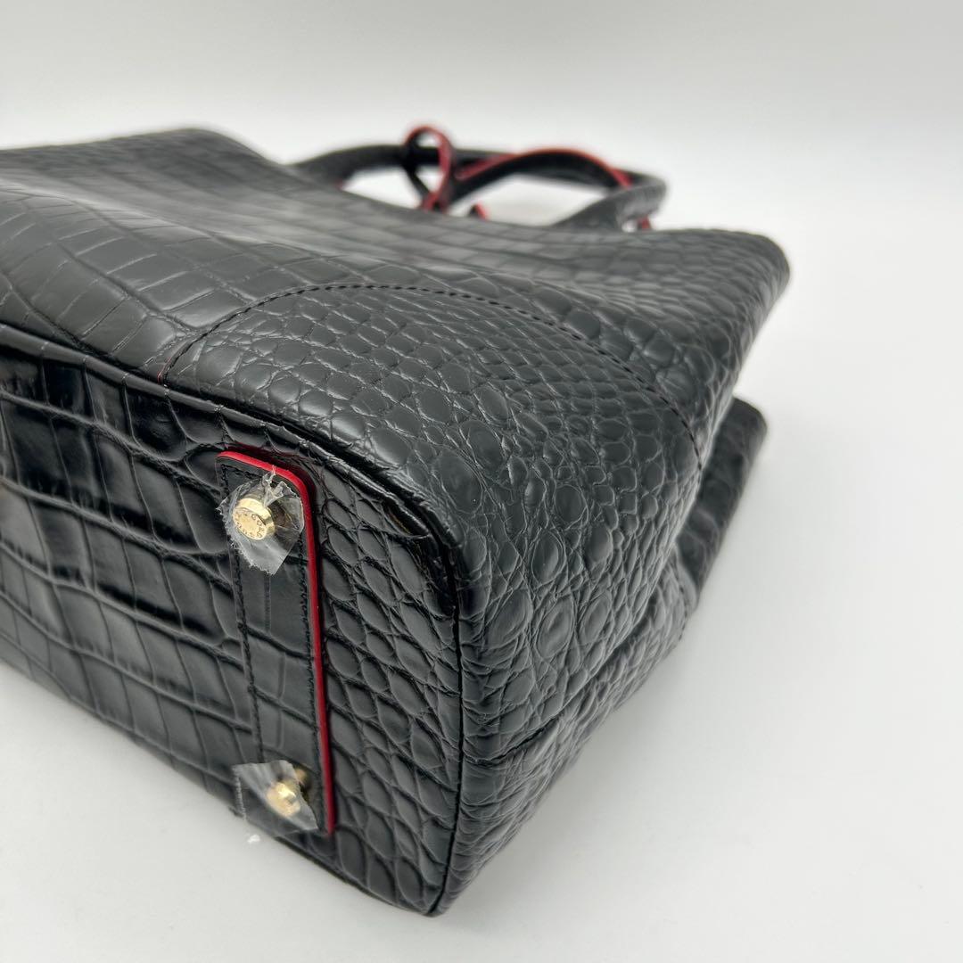 未使用　ココセリュックスゴールド　ショルダーバッグ　2way　クロコ型押し　A4