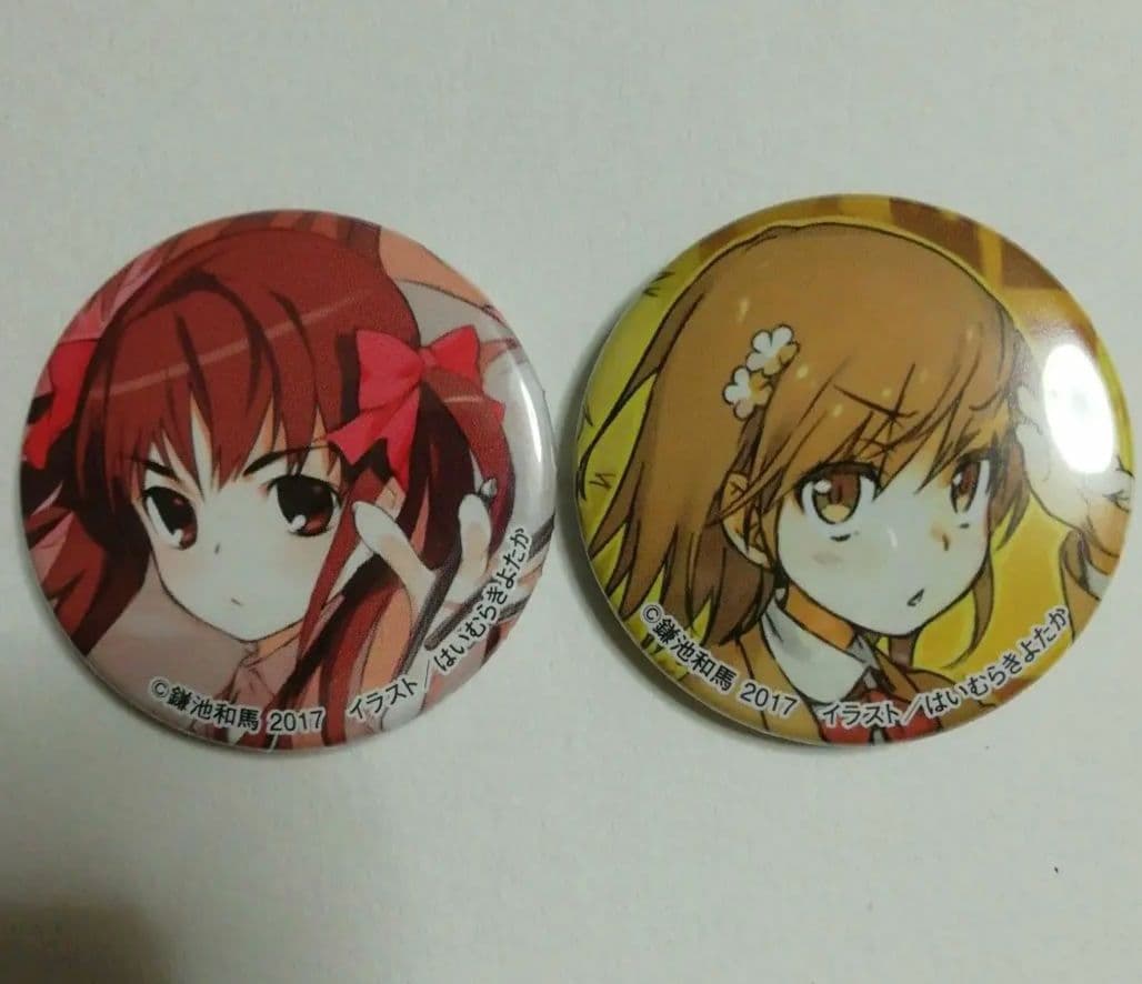 とある魔術の禁書目録 御坂美琴 白井黒子 原作絵ミニ缶バッジセット