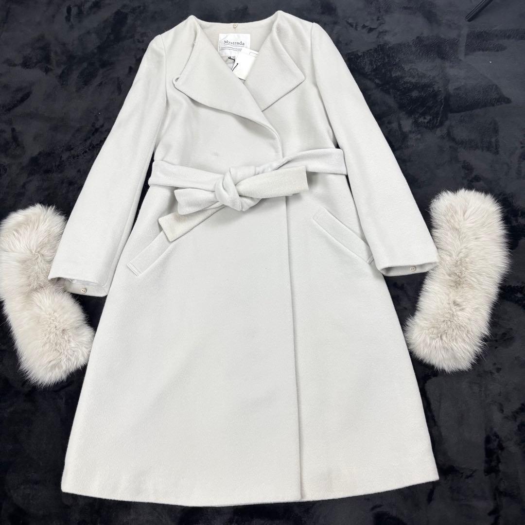 マイストラーダ✨タグ付新品未使用 フォックスファー付チェスターコート サイズ36