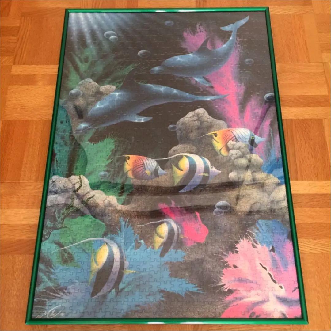 【完成版】デイビッド ミラー 絵画 イルカ 海 パズル 1000ピース デビッド