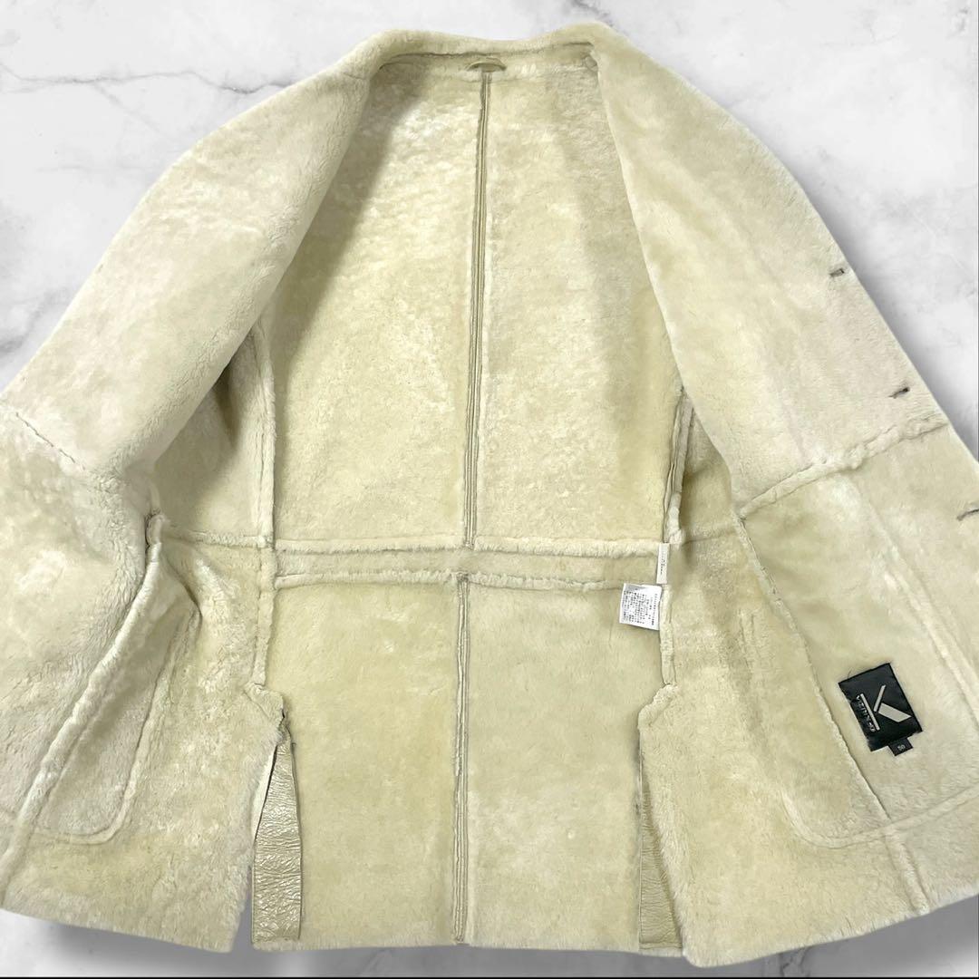 Krizia ムートンジャケット ベージュ イエロー サイズ50 XL相当