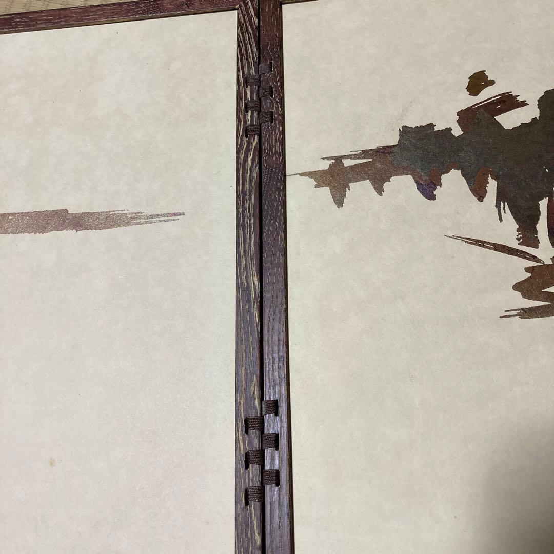 絵　お茶道具　屏風