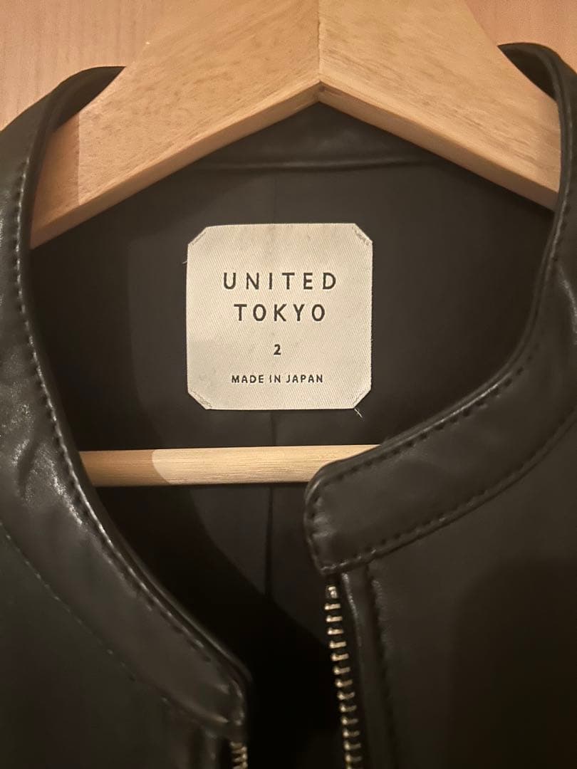 UNITED TOKYO ラムレザーシングルライダースジャケット サイズ2 黒