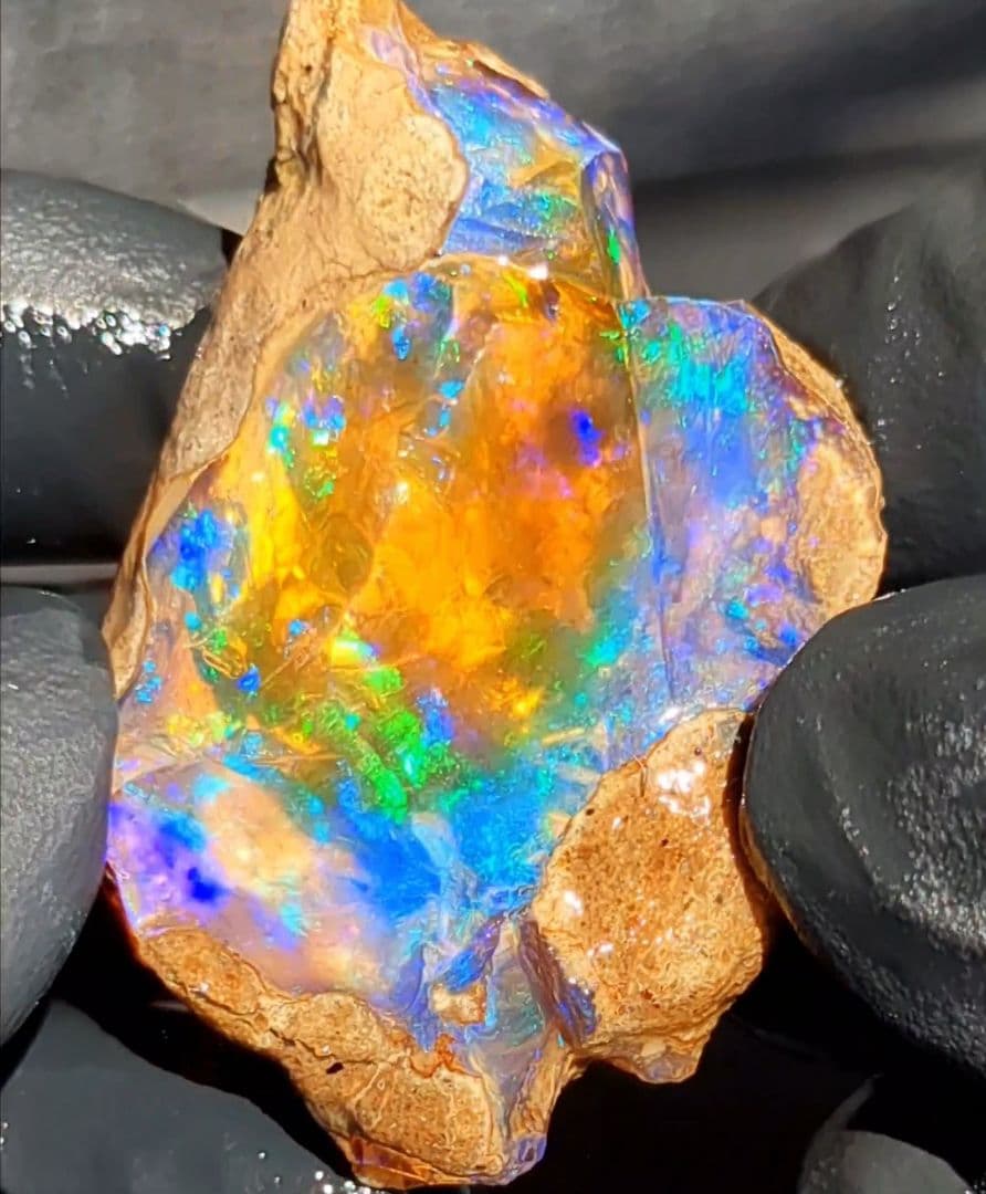 【79ct】エチオピア　オパール　原石　天然石　鉱物　標本　鉱石　ブルー