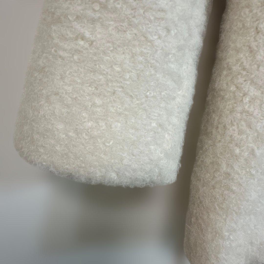 ZARA ブークレ　ダブルブレスト ミディ丈コート