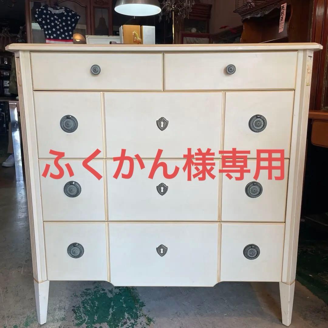 アンティーク・ロココ調・4段チェスト・シャビー・フレンチアンティーク