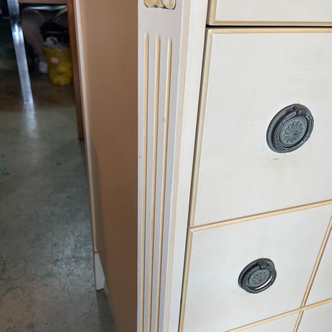 アンティーク・ロココ調・4段チェスト・シャビー・フレンチアンティーク