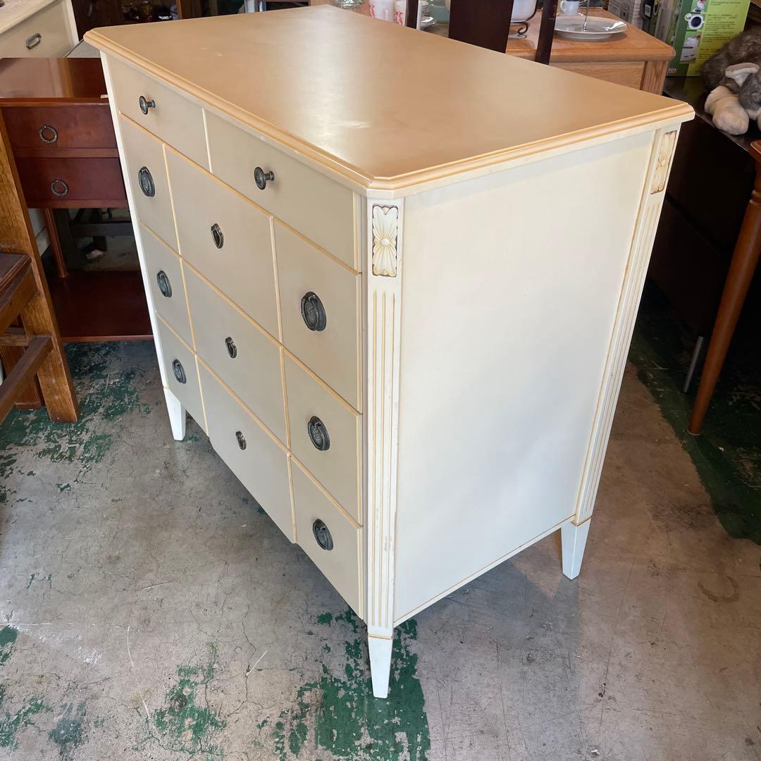 アンティーク・ロココ調・4段チェスト・シャビー・フレンチアンティーク