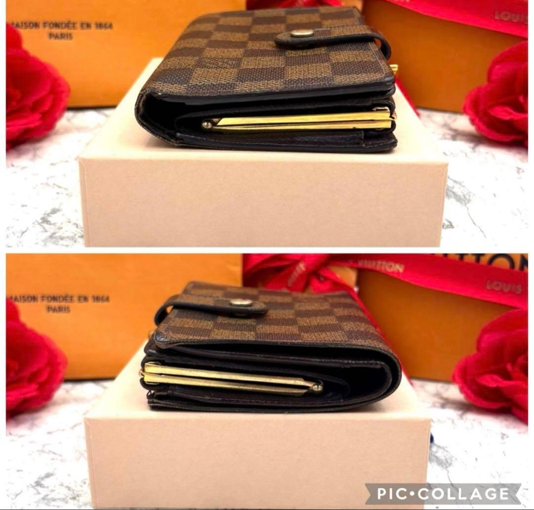 【極美品】ルイヴィトン ポルトフォイユ ヴィエノワ ダミエ がま口 二つ折り財布