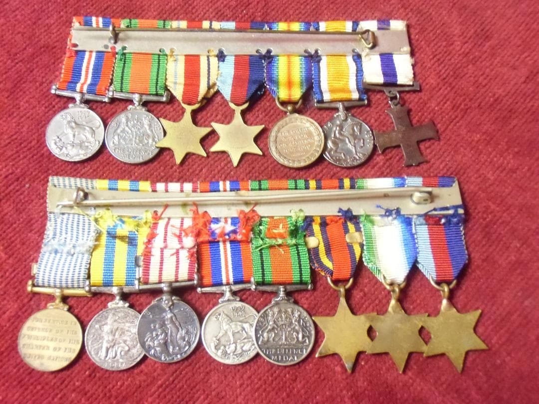 ＧＢイギリス軍/英軍＊夜会服・礼装用ミニチュア８連＆７連勲章セット（実物）