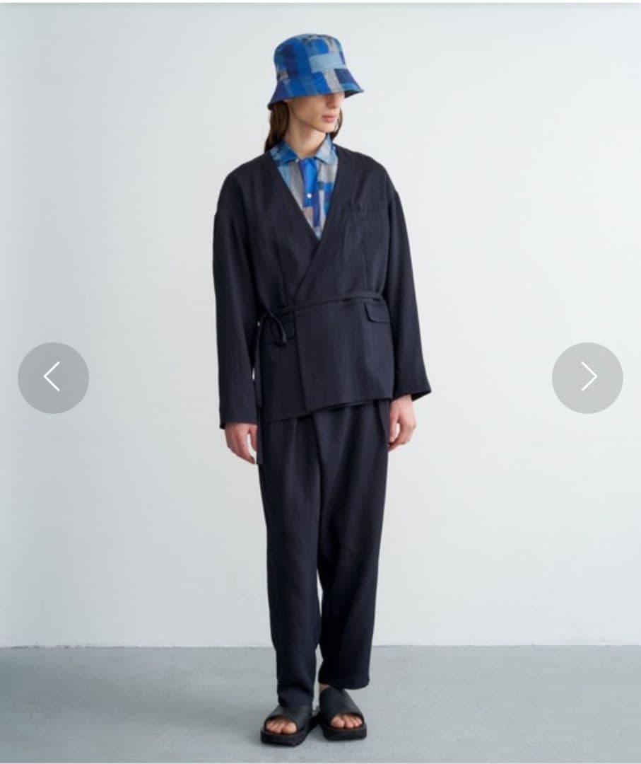 TROVE 21SS「HOUI WRAP PANTS」3 ネイビー ラップパンツ