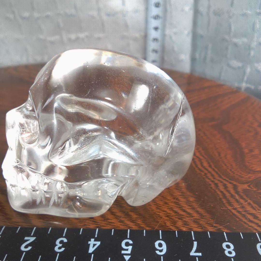 骨董５ 水晶?クリスタルガラス? スカル置物 2個セット