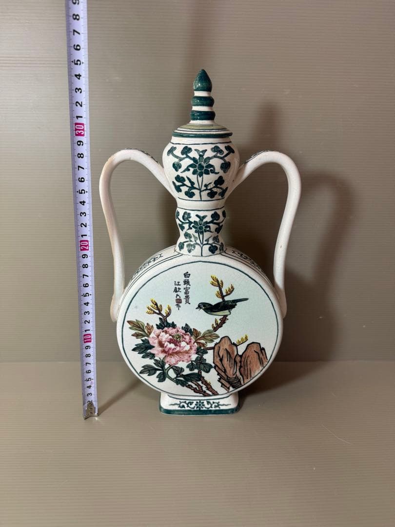 2714 中国骨董　花鳥文　壷　時代物