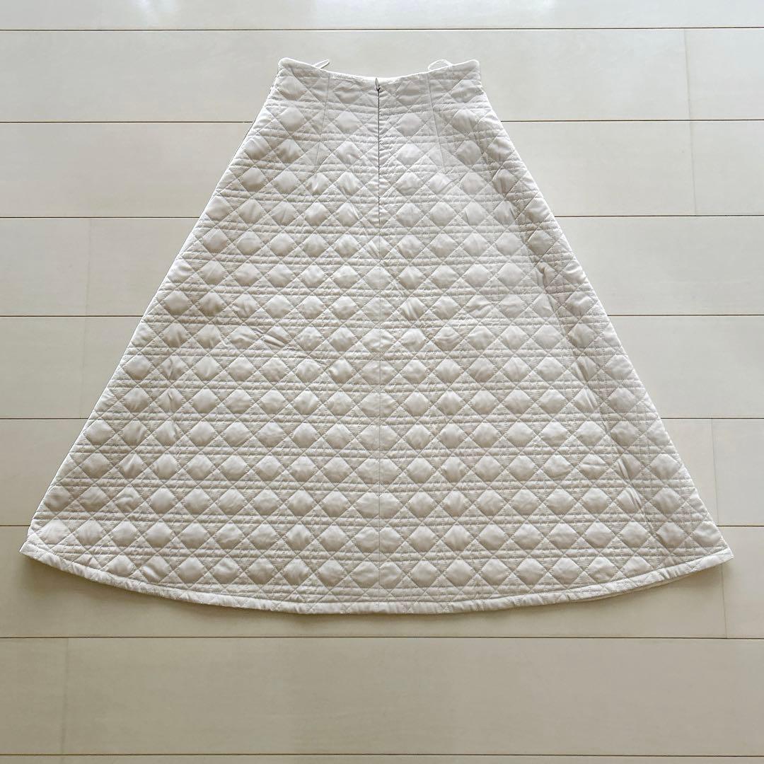 chataro エストネーション キルティングフレアスカート ホワイト