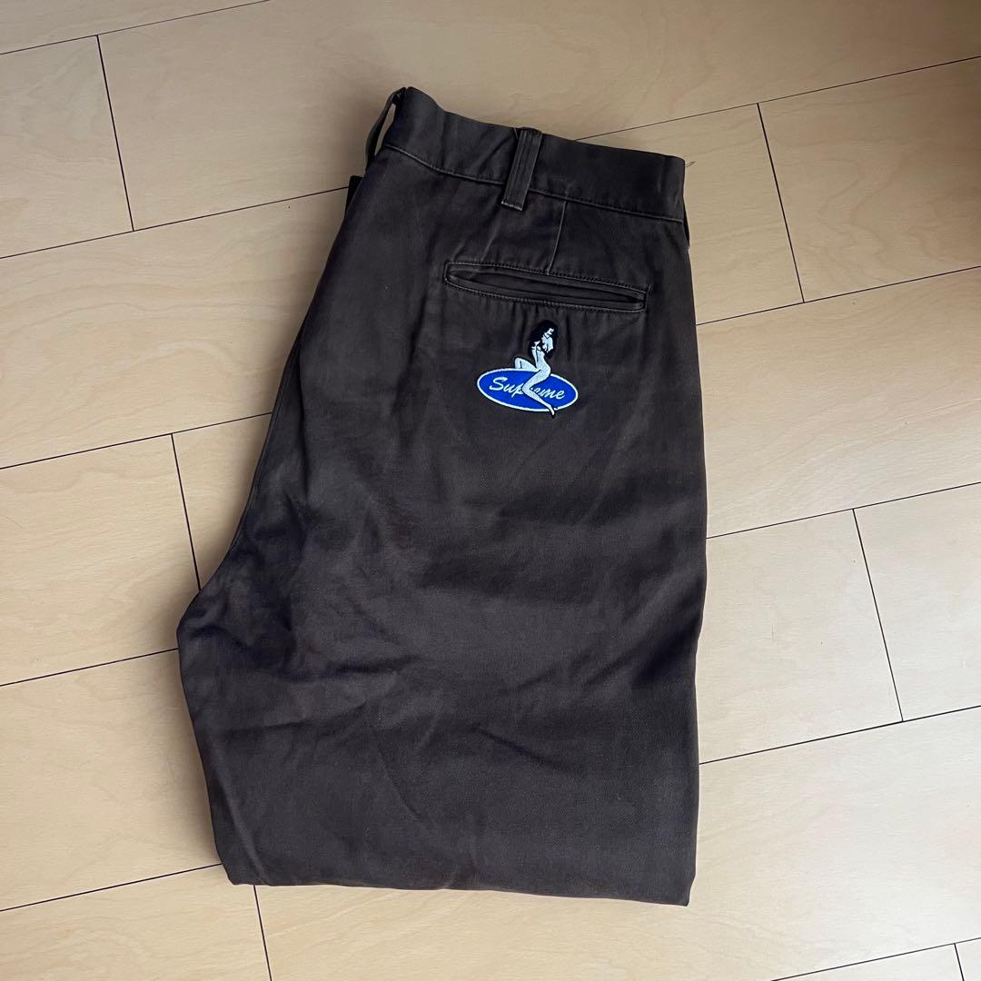 パンツ SUPREME PIN UP CHINO BROWN
