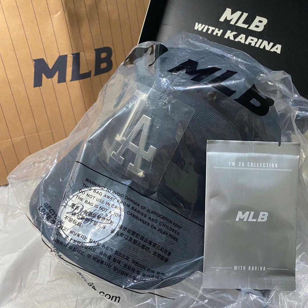 aespa カリナ MLB キャップ 帽子グレー KARINA トレカセット⑤