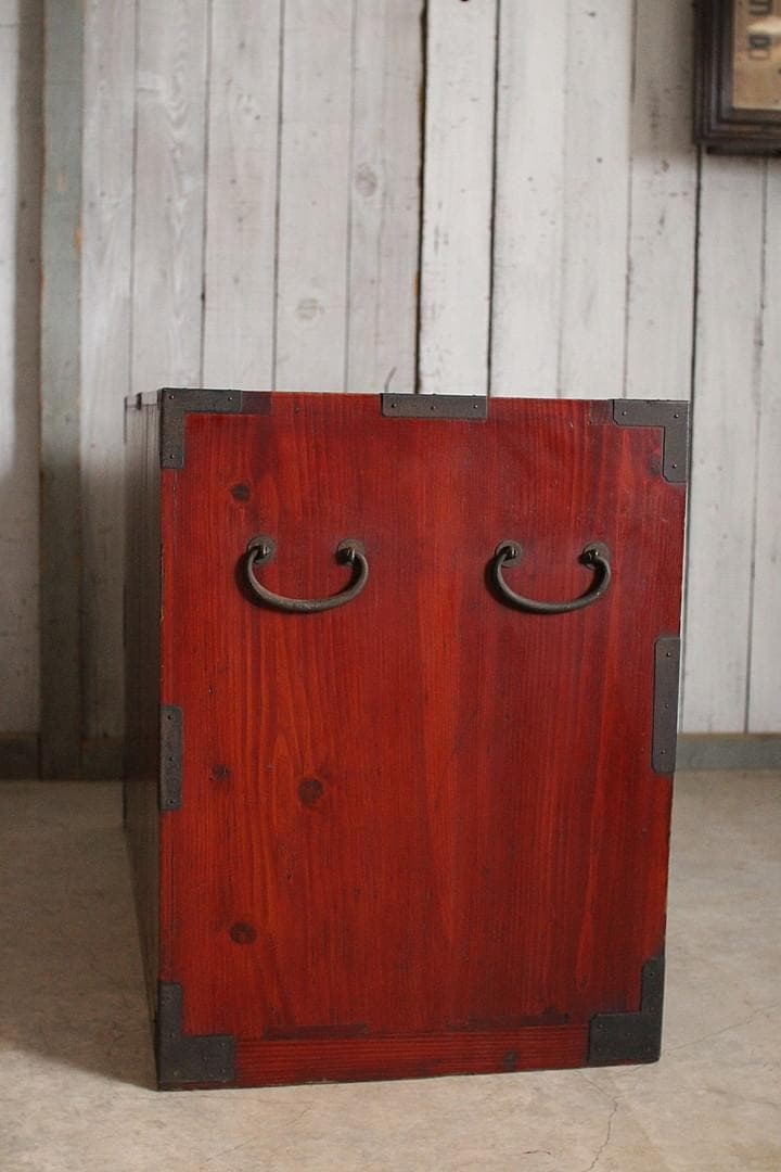 丸金具　庄内箪笥　2段　タンス　収納　古家具　古民家　時代家具