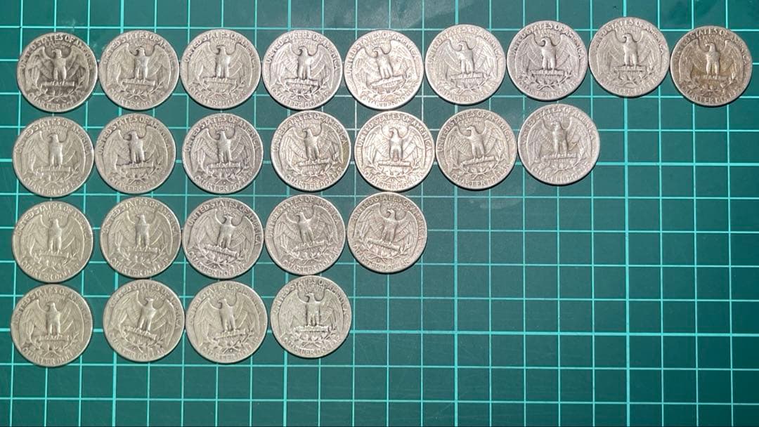 銀貨　クォーターダラー銀貨　25セント 25枚