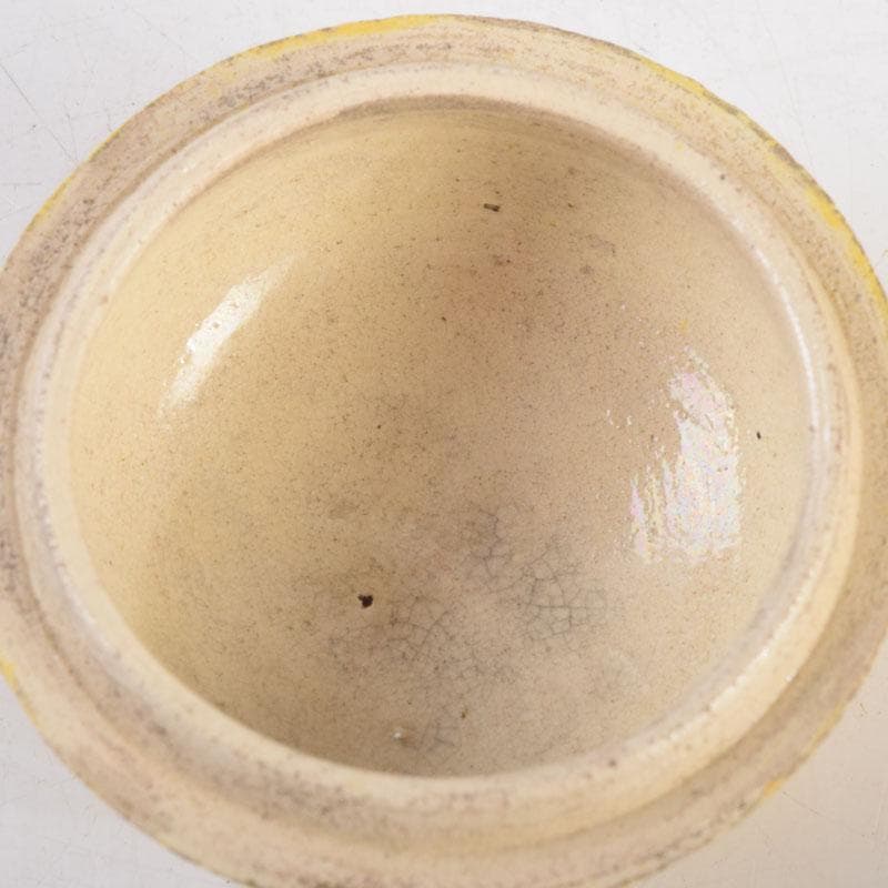 茶道具　永楽善五郎作　黄交趾　蕗の薹（フキノトウ）香合　共箱　C　9217