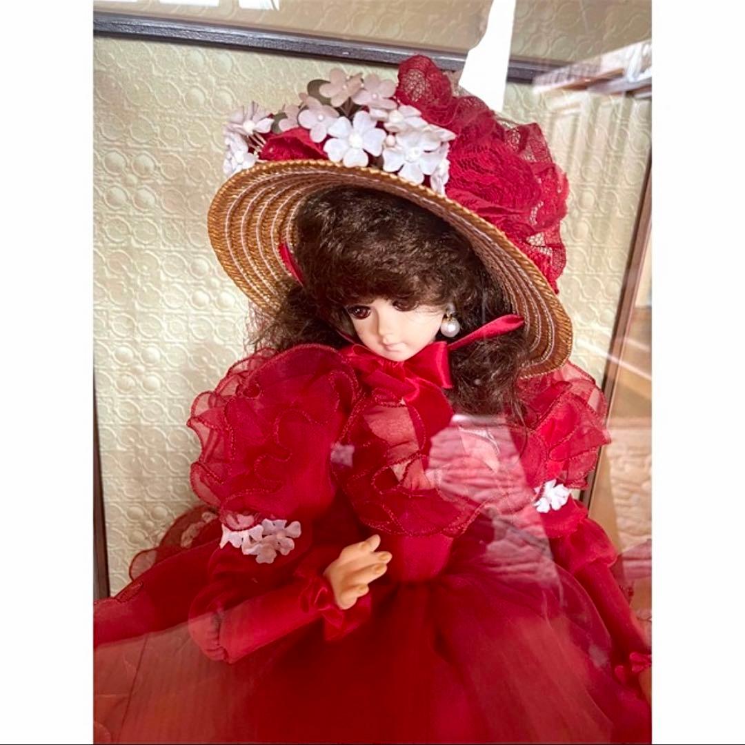 ●【美品】アンティークフランス人形 専用クリアケース付 ドール ドレス パール③