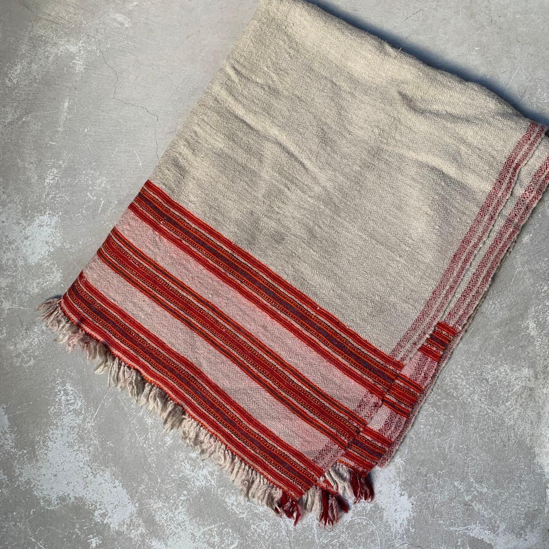 antique vintage ヒマラヤ　ウール　ブランケット　②