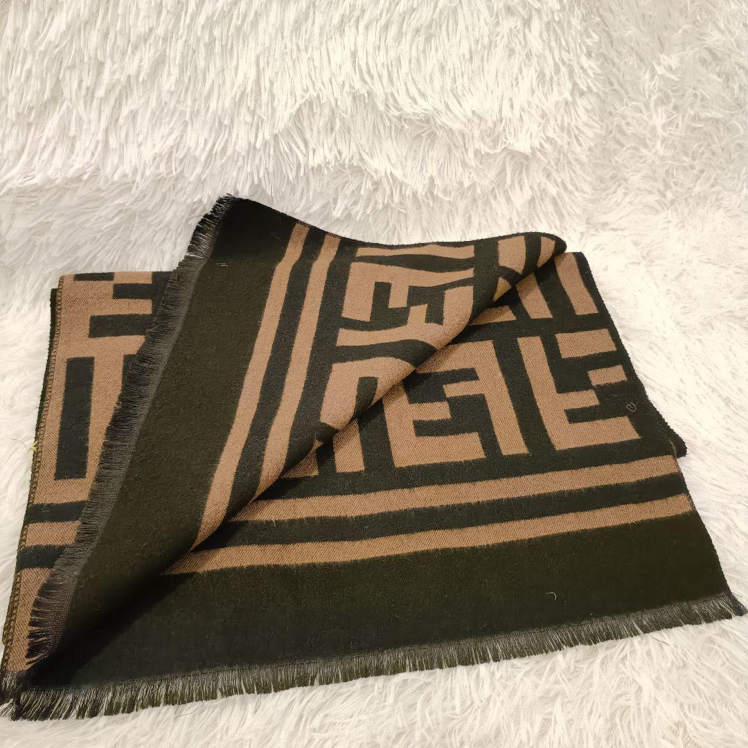 FENDI✨　ロゴ　マフラー ベージュ　カシミヤ　シルク　フェンディ
