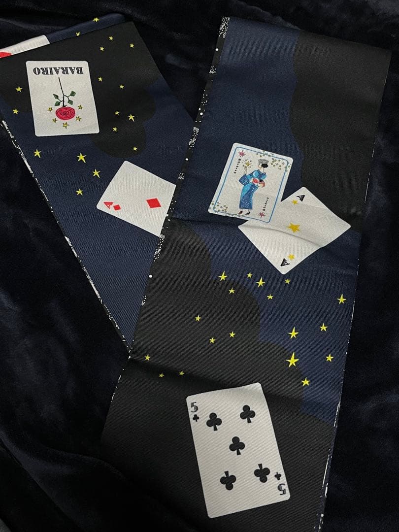 ハセガワアヤ　ばらいろ　トランプとお月様　半幅帯