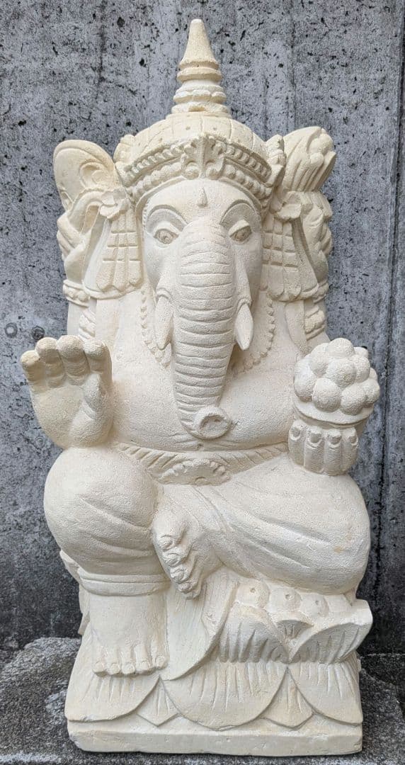 一都三県限定販売　ガネーシャ　バリニーズカップル　バリ　石像　アジアンインテリア