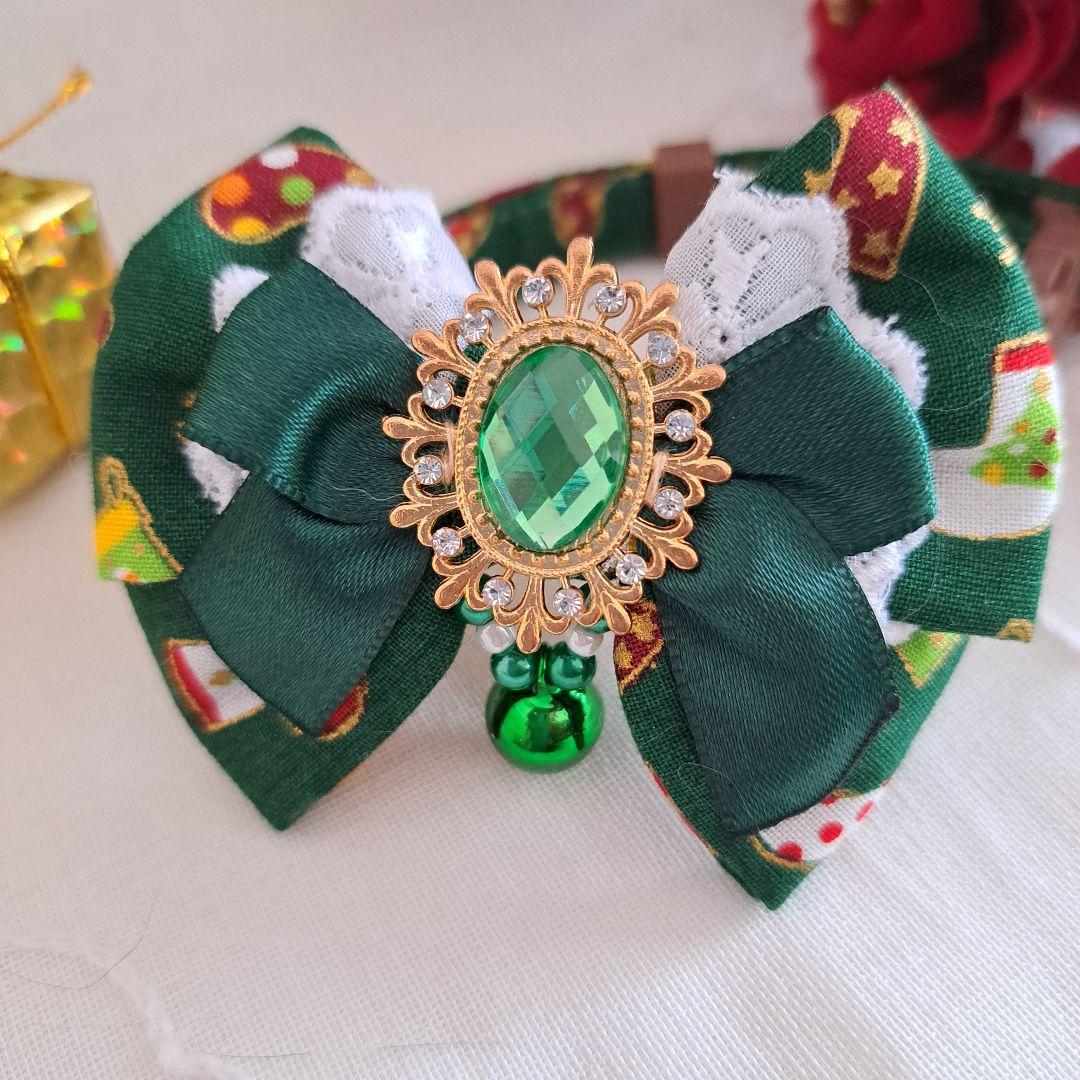 クリスマスシリーズ(緑靴下)わんちゃん猫ちゃん用首輪