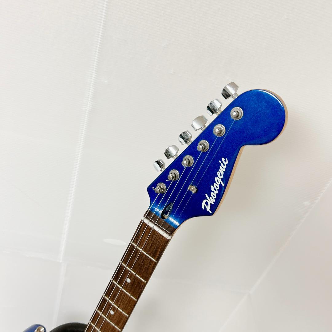 美品 Photogenic 初心者向けギター ストラトキャスター ブルー 青